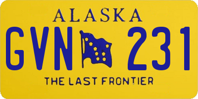 AK license plate GVN231