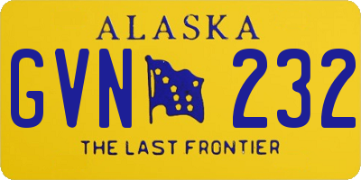 AK license plate GVN232