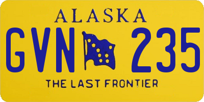 AK license plate GVN235
