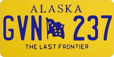 AK license plate GVN237