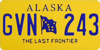 AK license plate GVN243