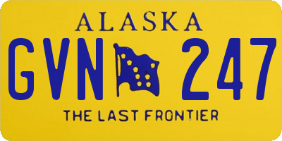 AK license plate GVN247
