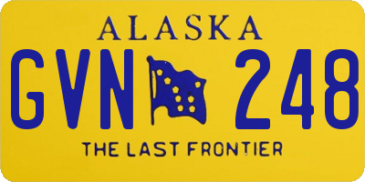 AK license plate GVN248
