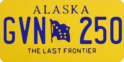 AK license plate GVN250