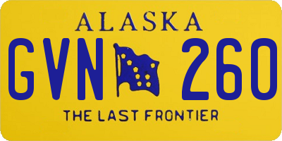 AK license plate GVN260