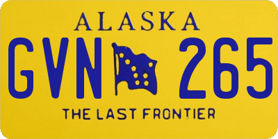 AK license plate GVN265