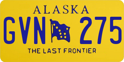 AK license plate GVN275