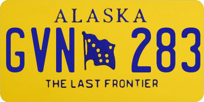 AK license plate GVN283