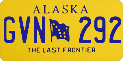 AK license plate GVN292
