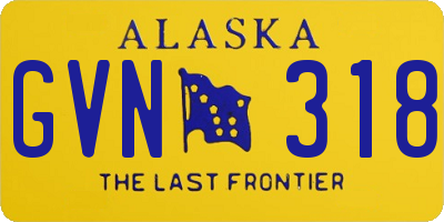 AK license plate GVN318