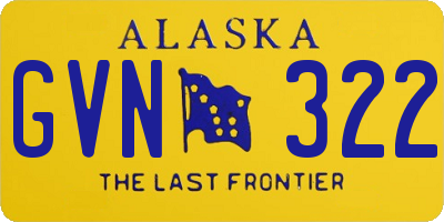 AK license plate GVN322