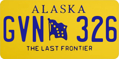 AK license plate GVN326