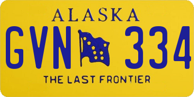 AK license plate GVN334