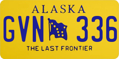 AK license plate GVN336