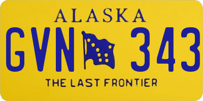 AK license plate GVN343