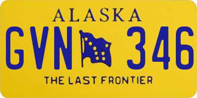 AK license plate GVN346