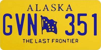 AK license plate GVN351