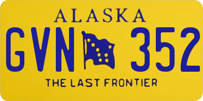 AK license plate GVN352