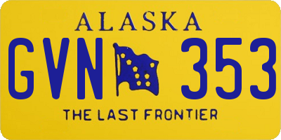 AK license plate GVN353