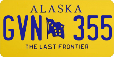 AK license plate GVN355