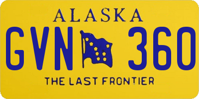 AK license plate GVN360