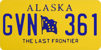 AK license plate GVN361