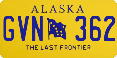 AK license plate GVN362