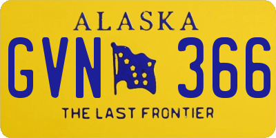 AK license plate GVN366