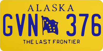 AK license plate GVN376