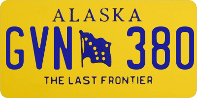 AK license plate GVN380