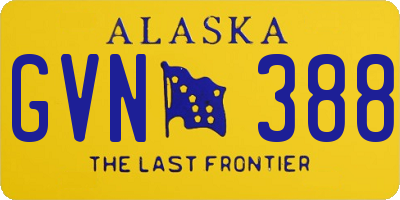 AK license plate GVN388
