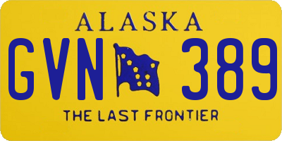 AK license plate GVN389