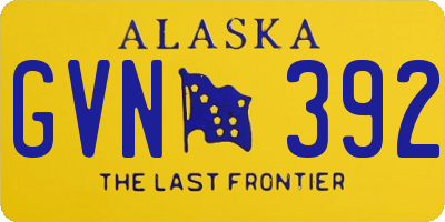 AK license plate GVN392