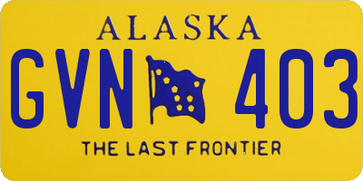 AK license plate GVN403
