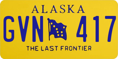 AK license plate GVN417