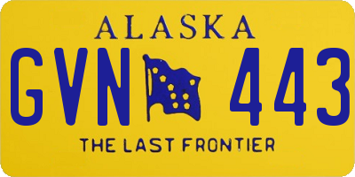 AK license plate GVN443