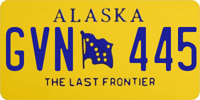 AK license plate GVN445
