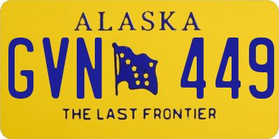 AK license plate GVN449