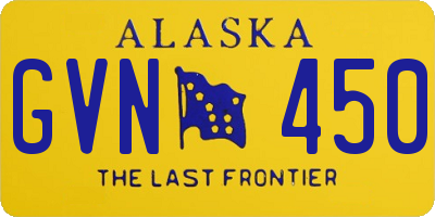 AK license plate GVN450