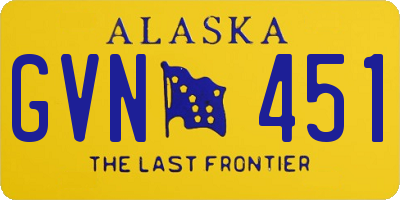 AK license plate GVN451