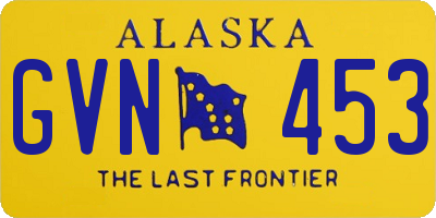 AK license plate GVN453