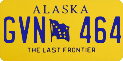 AK license plate GVN464