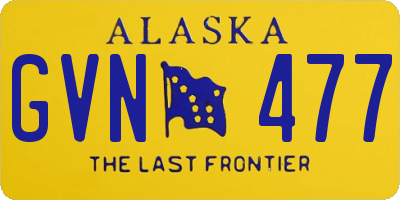 AK license plate GVN477