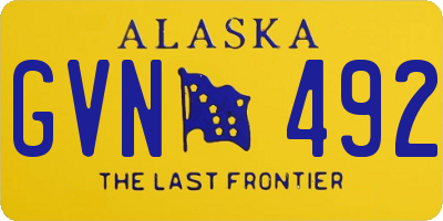 AK license plate GVN492