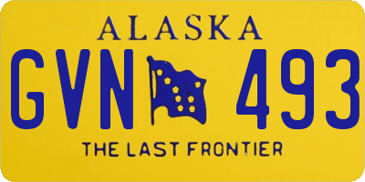 AK license plate GVN493