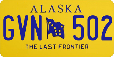 AK license plate GVN502