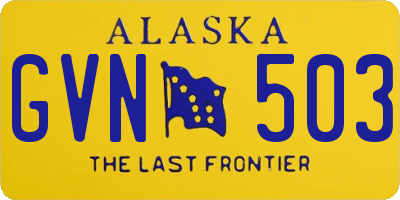 AK license plate GVN503
