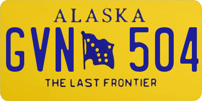 AK license plate GVN504
