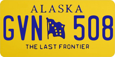 AK license plate GVN508