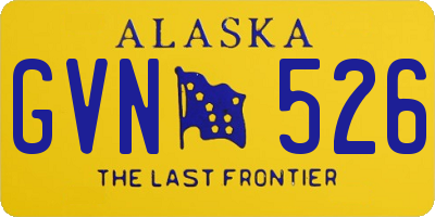 AK license plate GVN526